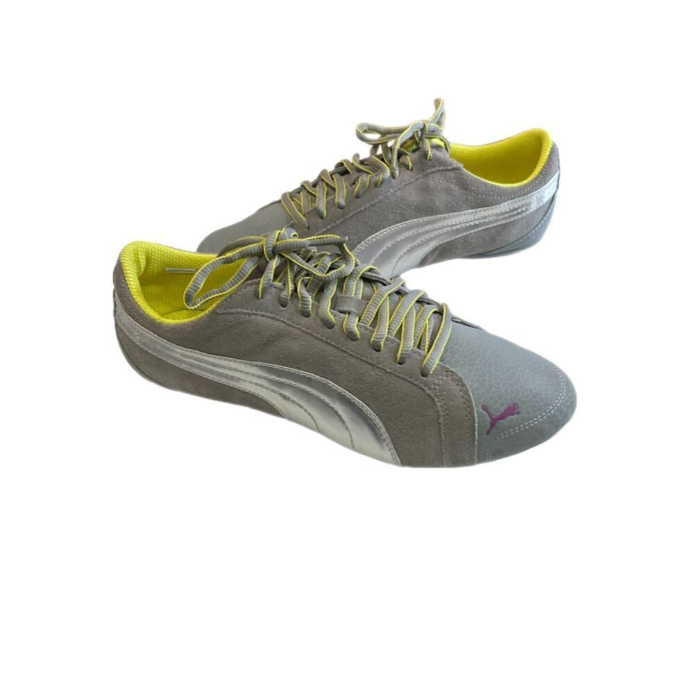 Puma Women’s‎ Gray & Yellow Suede Eco Ortolite Sz 8 NWOB